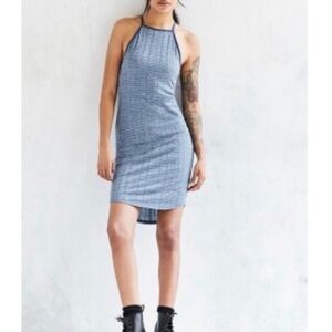 Elegant Blue Halter Dress